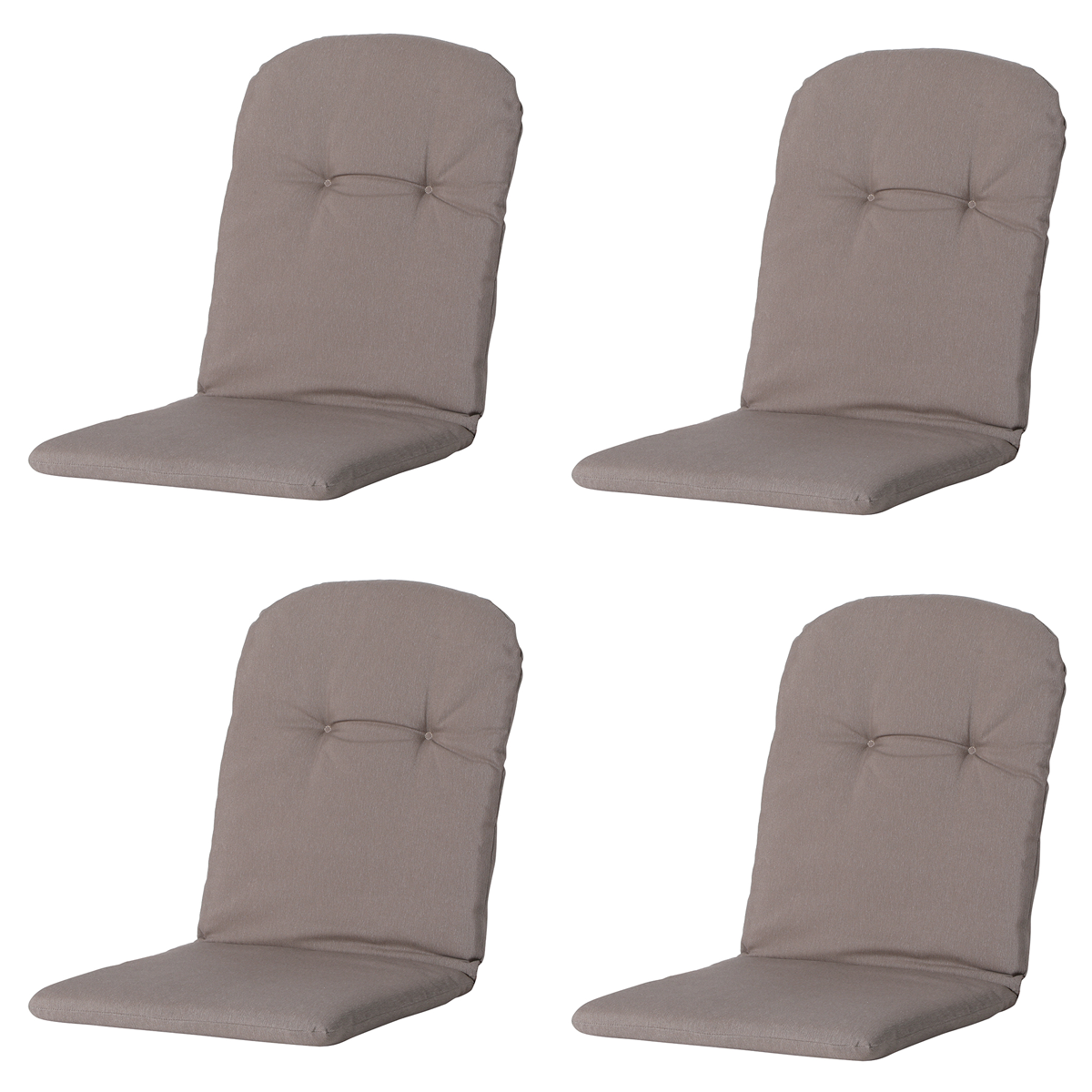 Madison -  Kuipstoelkussen Hoge Rug Panama jute - Ca. 96x45 cm - Set van 4