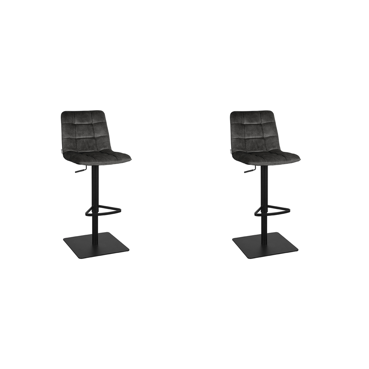 LABEL51 Barkruk Juul - Antraciet - Velours - 56x45x88 cm - set van 2