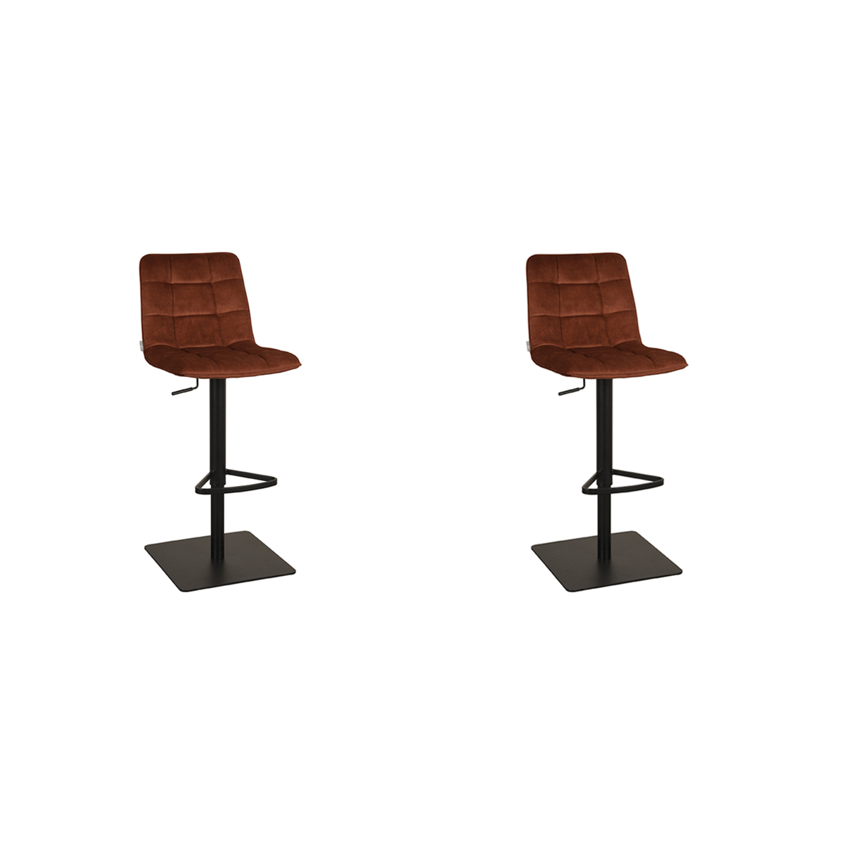 LABEL51 Barkruk Juul - Rust - Velours - 56x45x88 cm - set van 2