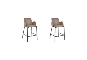 LABEL51 - Barstoel Joni - Taupe - 53x51x94cm - Set van 2
