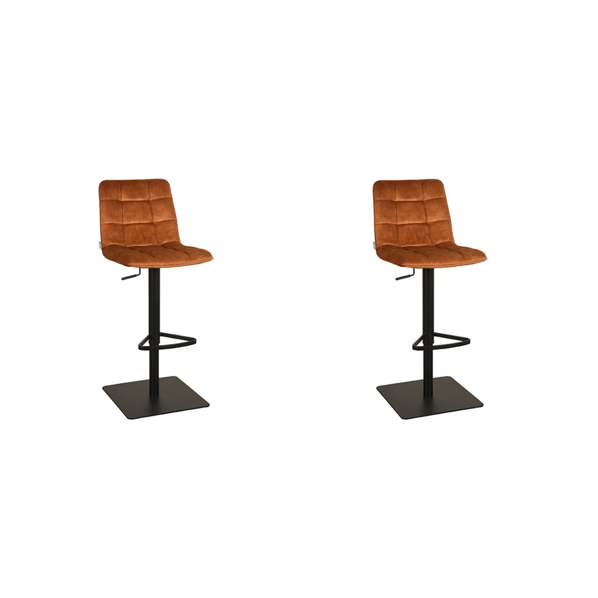 LABEL51 Barkruk Juul - Oker - Velours - 56x45x88 cm - set van 2