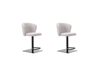 LABEL51 Barkruk Wave - Naturel - Boucle - set van 2