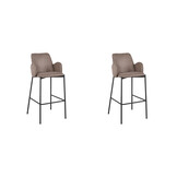 LABEL51 - Barstoel Joni - Taupe - 53x51x107cm - Set van 2