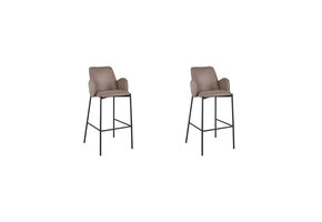 LABEL51 - Barstoel Joni - Taupe - 53x51x107cm - Set van 2