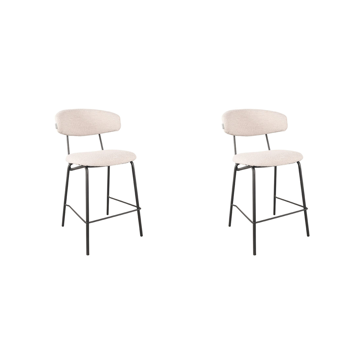 LABEL51 - Barkruk Zack - Naturel - Teddy - 53x57x95cm - set van 2