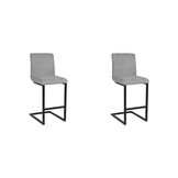 LABEL51 Barkruk Milo - Zinc - Stof - set van 2