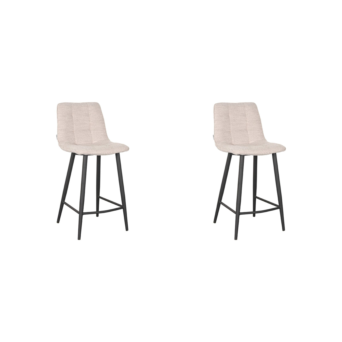 LABEL51 - Barkruk Jelt - Naturel Boucle - 42x46x92 cm - set van 2