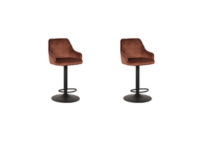 LABEL51 Barkruk Fender - Rust - Velours - 42 x 40cm - set van 2