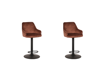 LABEL51 Barkruk Fender - Rust - Velours - 42 x 40cm - set van 2