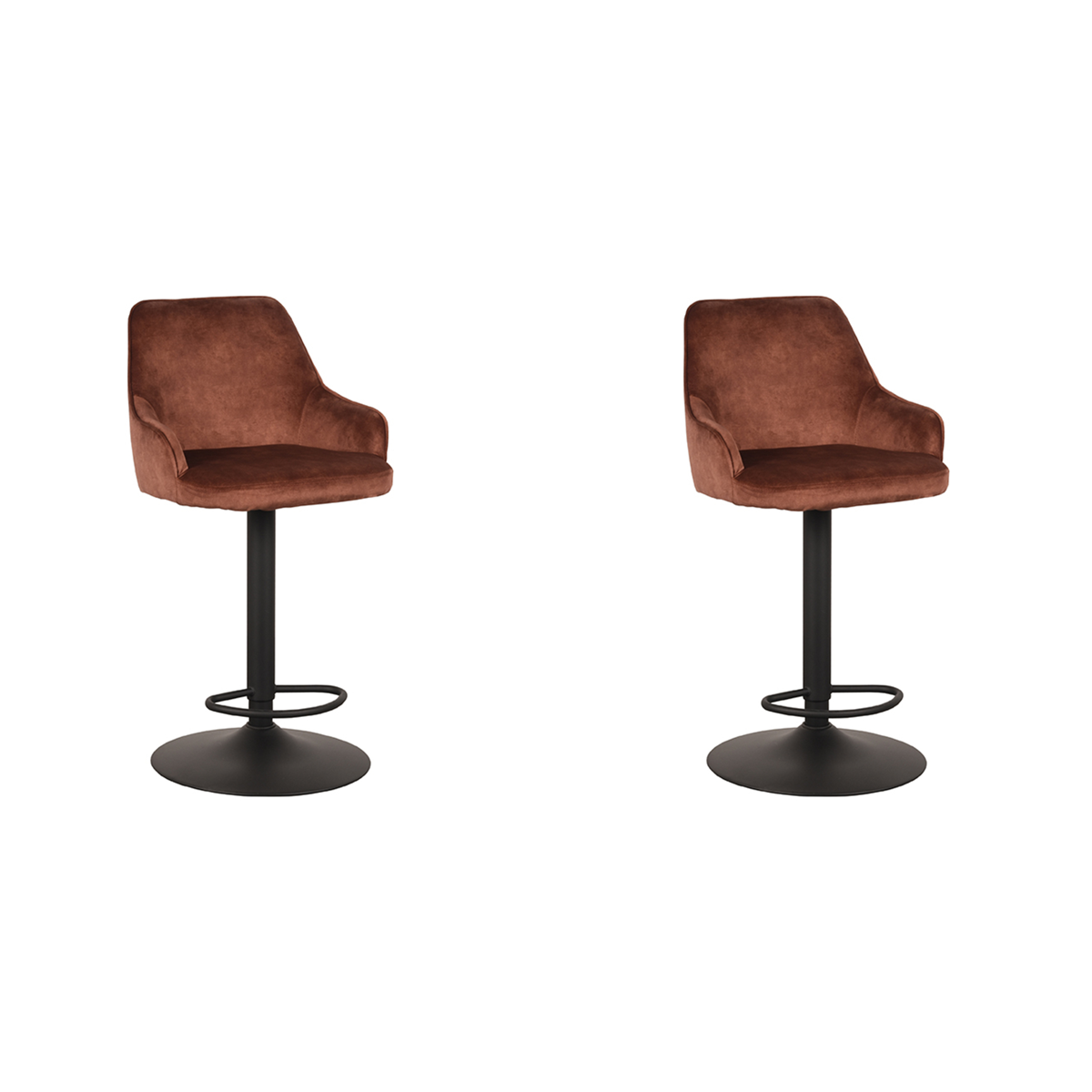 LABEL51 Barkruk Fender - Rust - Velours - 42 x 40cm - set van 2