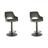 LABEL51 Barkruk Fer - Hunter - Velours - 47 x 45cm - set van 2