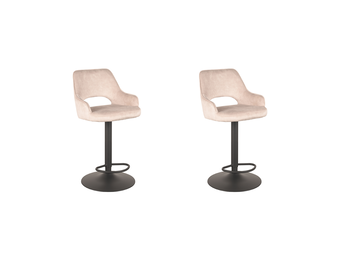 LABEL51 Barkruk Fer - Naturel - Velours - 47 x 45cm - set van 2