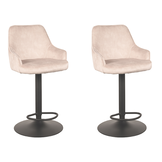 LABEL51 Barkruk Fender - Naturel - Velours - 42 x 40cm - set van 2