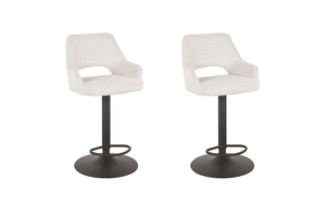 LABEL51 Barkruk Fer - Wit - Boucle - 47 x 45cm - set van 2