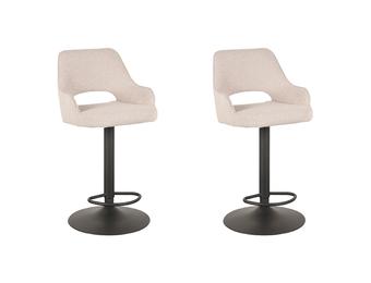 LABEL51 Barkruk Fer - Naturel - Boucle - 47 x 45cm - set van 2