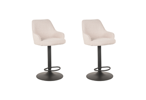 LABEL51 Barkruk Fender - Naturel - Boucle - 42 x 40cm - set van 2