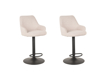 LABEL51 Barkruk Fender - Naturel - Boucle - 42 x 40cm - set van 2