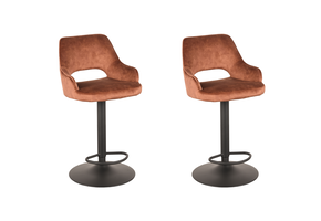 LABEL51 Barkruk Fer - Rust - Velours - 47 x 45cm - set van 2