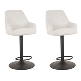 LABEL51 Barkruk Fender - Wit - Boucle - 42 x 40cm - set van 2