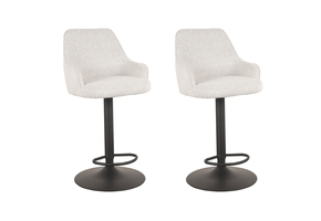 LABEL51 Barkruk Fender - Wit - Boucle - 42 x 40cm - set van 2