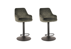 LABEL51 Barkruk Fender - Hunter - Velours - 42 x 40cm - set van 2