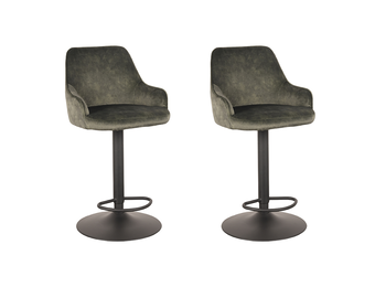 LABEL51 Barkruk Fender - Hunter - Velours - 42 x 40cm - set van 2