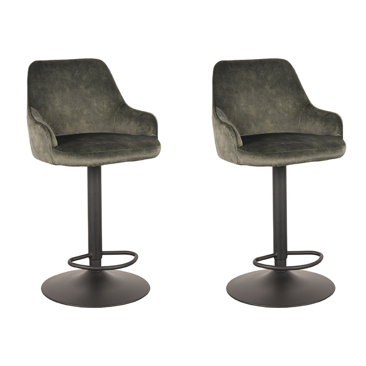 LABEL51 Barkruk Fender - Hunter - Velours - 42 x 40cm - set van 2