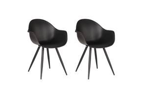 LABEL51 Eetkamerstoel Luca - Zwart - Kunststof