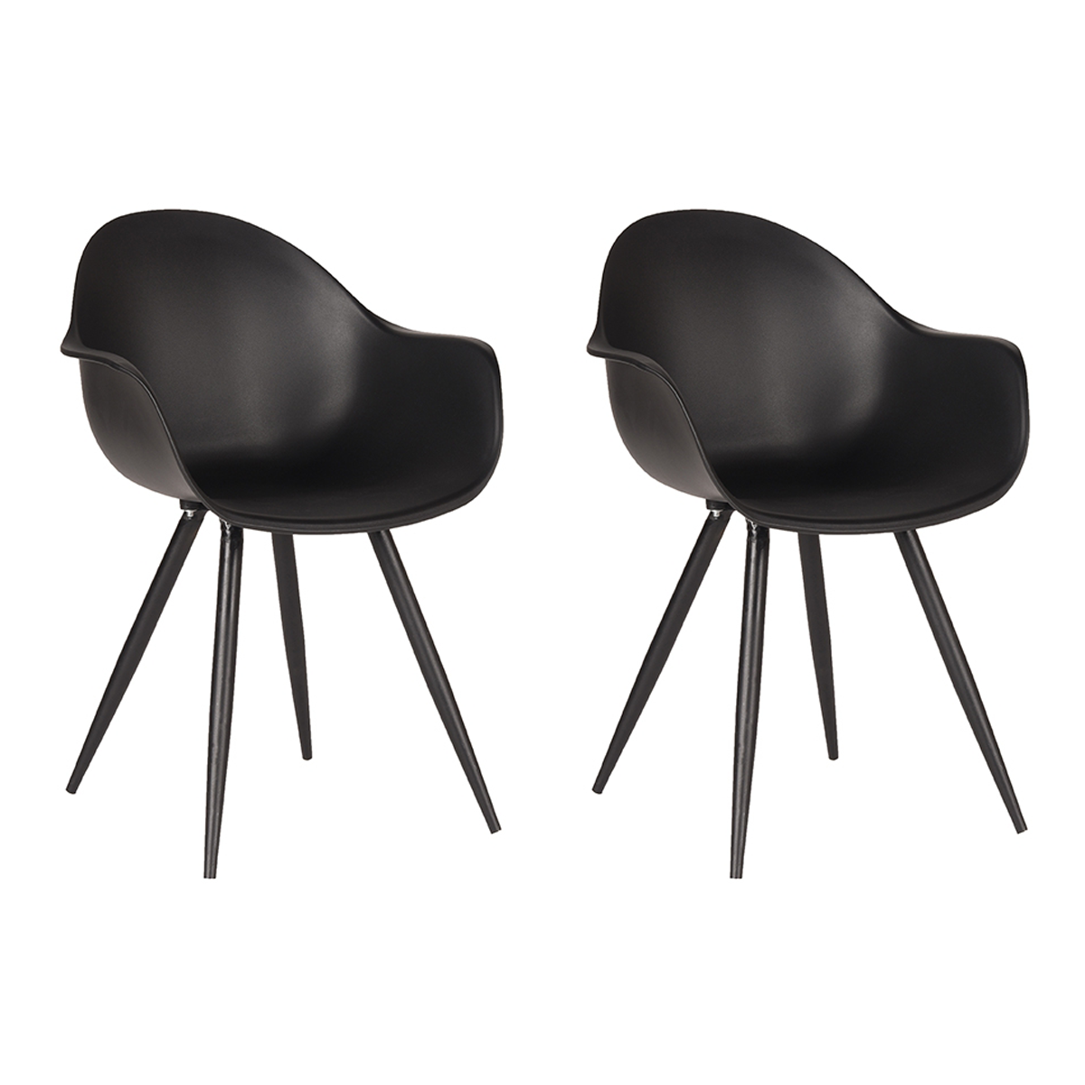 LABEL51 Eetkamerstoel Luca - Zwart - Kunststof