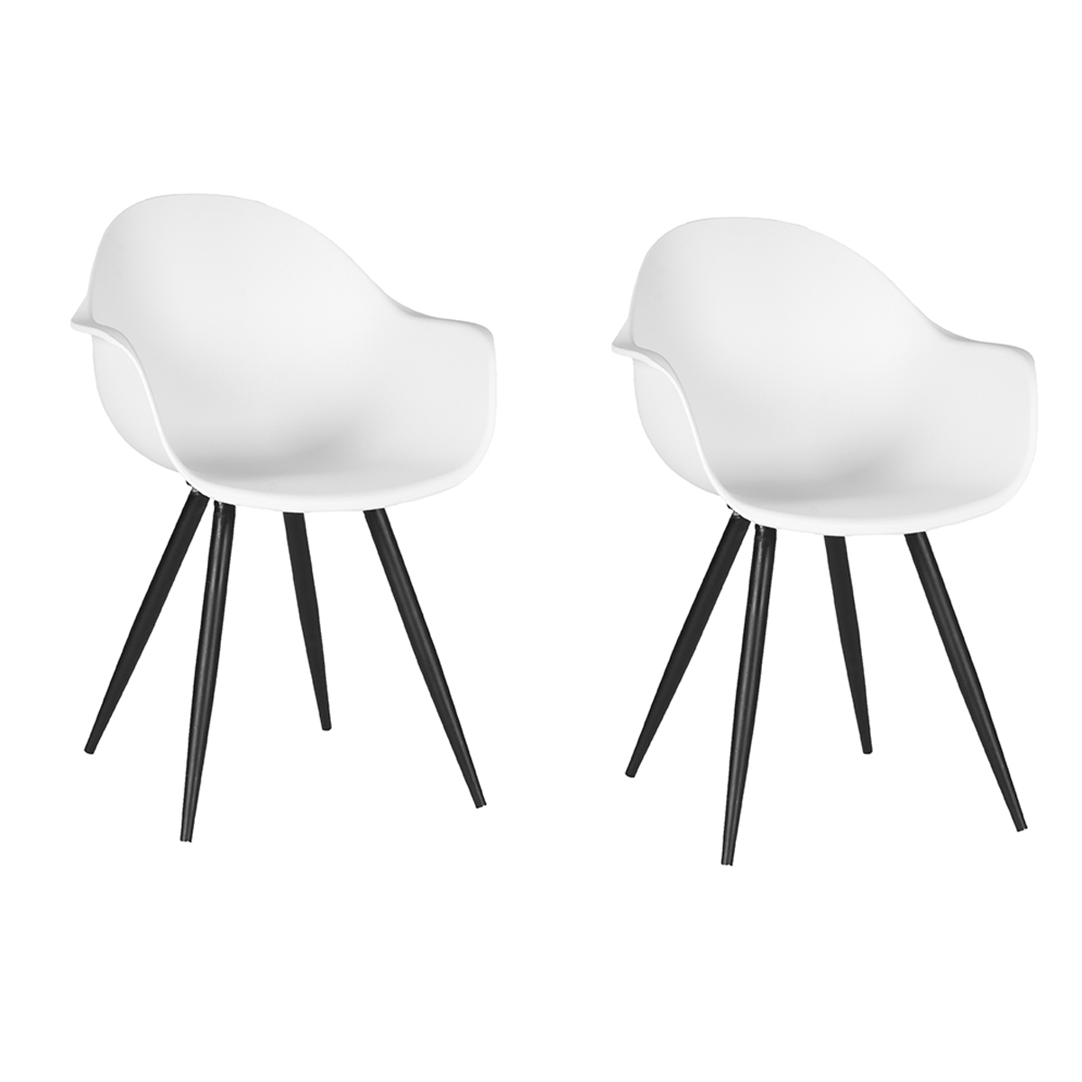 LABEL51 Eetkamerstoel Luca - Wit - Kunststof - Set van 2