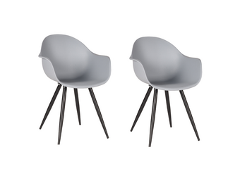 LABEL51 Eetkamerstoel Luca - Grijs - Kunststof
