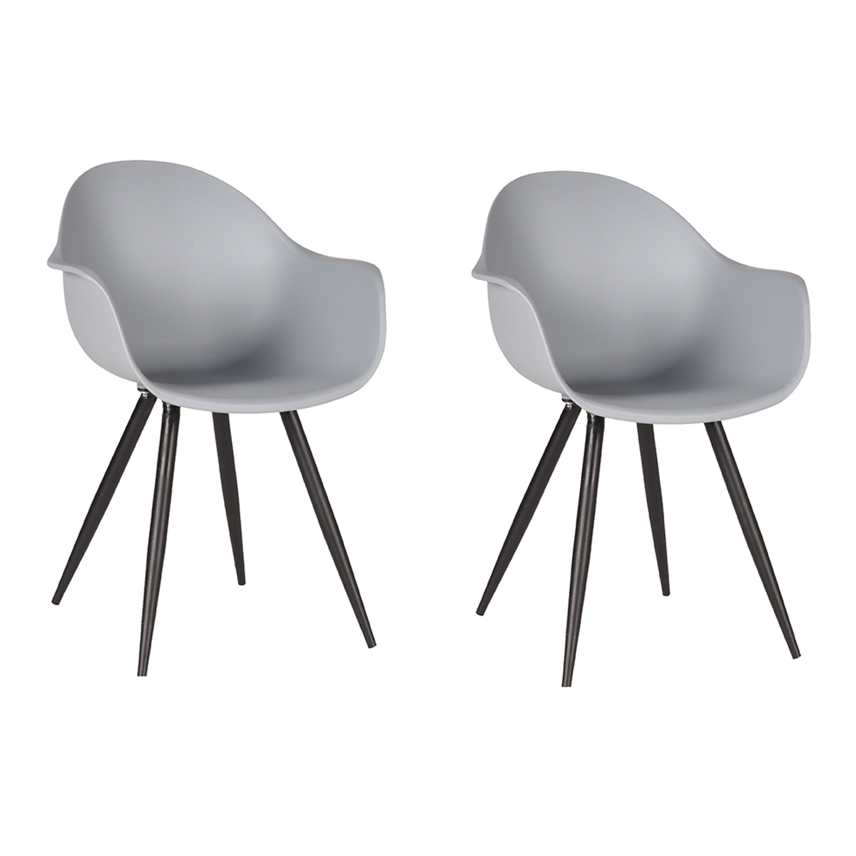 LABEL51 Eetkamerstoel Luca - Grijs - Kunststof