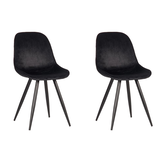 LABEL51 Eetkamerstoel Capri - Zwart - Fluweel