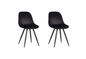 LABEL51 Eetkamerstoel Capri - Zwart - Fluweel