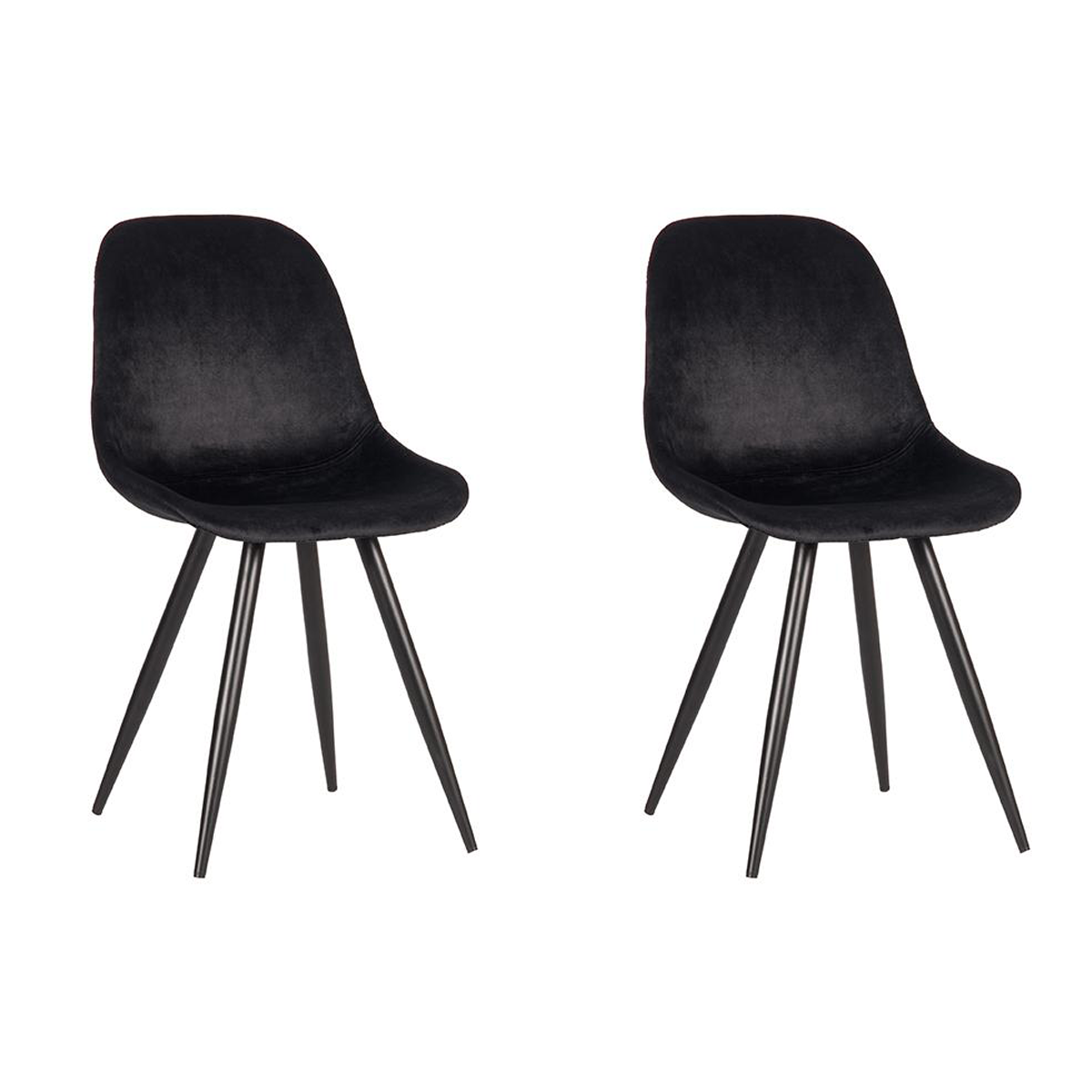 LABEL51 Eetkamerstoel Capri - Zwart - Fluweel