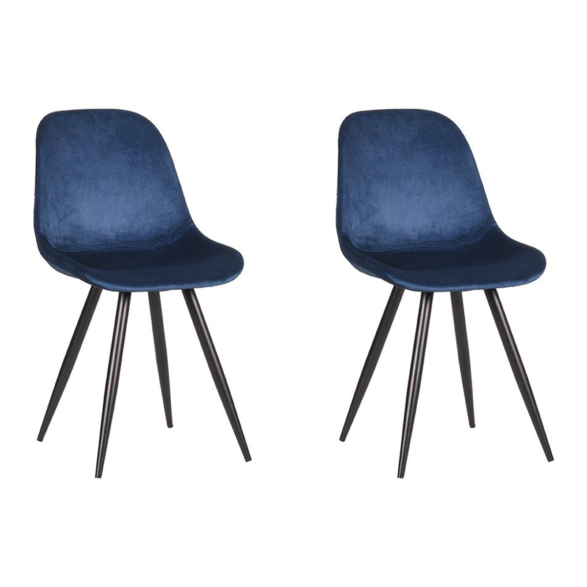 LABEL51 Eetkamerstoel Capri - Blauw - Fluweel