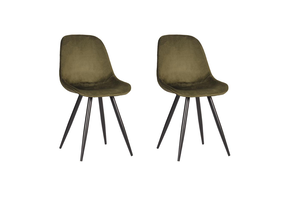 LABEL51 Eetkamerstoel Capri - Army green - Fluweel