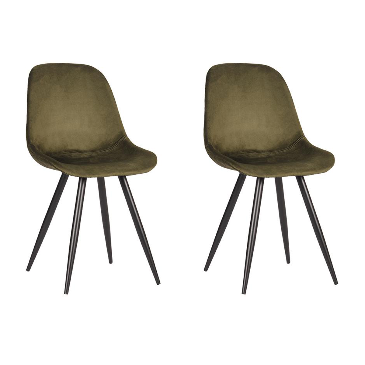 LABEL51 Eetkamerstoel Capri - Army green - Fluweel