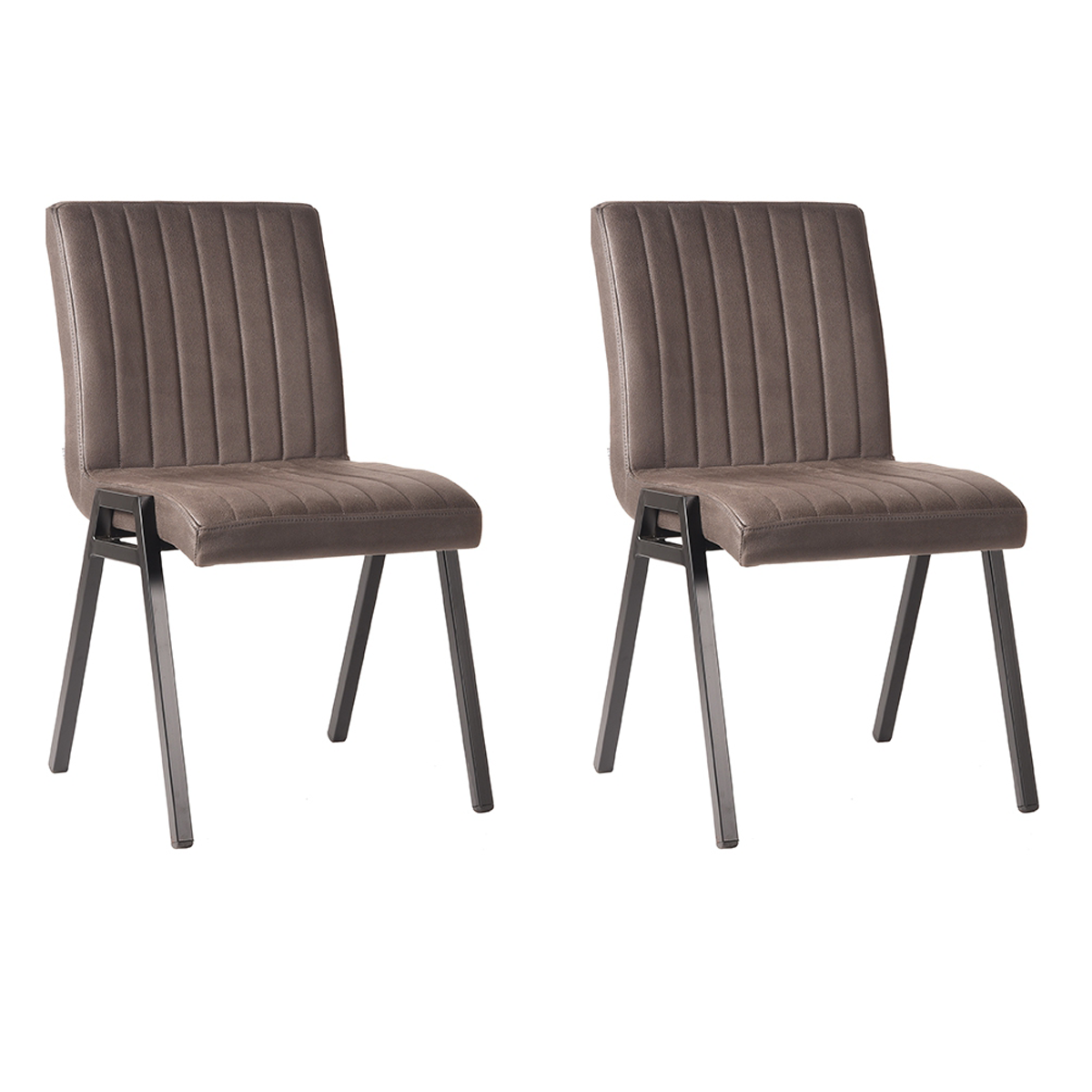 LABEL51 Eetkamerstoel Matz - Antraciet - Microfiber