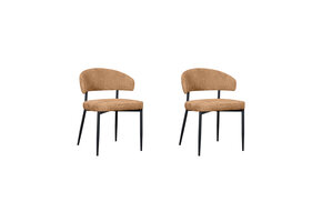 LABEL51 - Eetkamerstoel Bliss - Bruin - 55x56x76cm - Set van 2