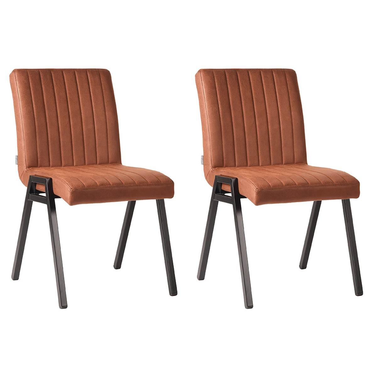 LABEL51 Eetkamerstoel Matz - Cognac - Microfiber