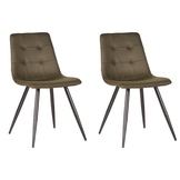 LABEL51 Eetkamerstoel Jay - Army green - Microfiber