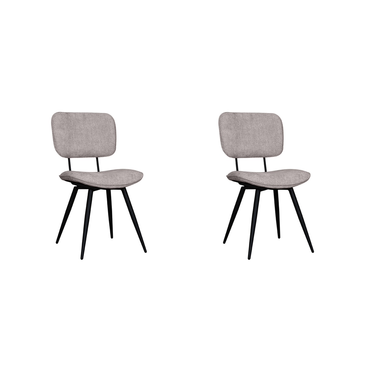 LABEL51 - Eetkamerstoel Liva - Stone - 60x49x87cm - Set van 2