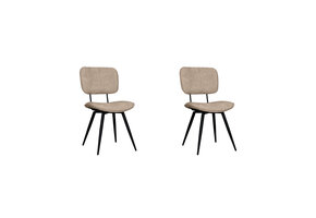 LABEL51 - Eetkamerstoel Liva - Clay - 60x49x87cm - Set van 2
