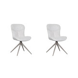 LABEL51 Eetkamerstoel Thorben - Naturel - Stof - set van 2