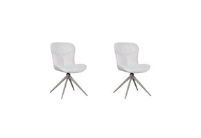 LABEL51 Eetkamerstoel Thorben - Naturel - Stof - set van 2