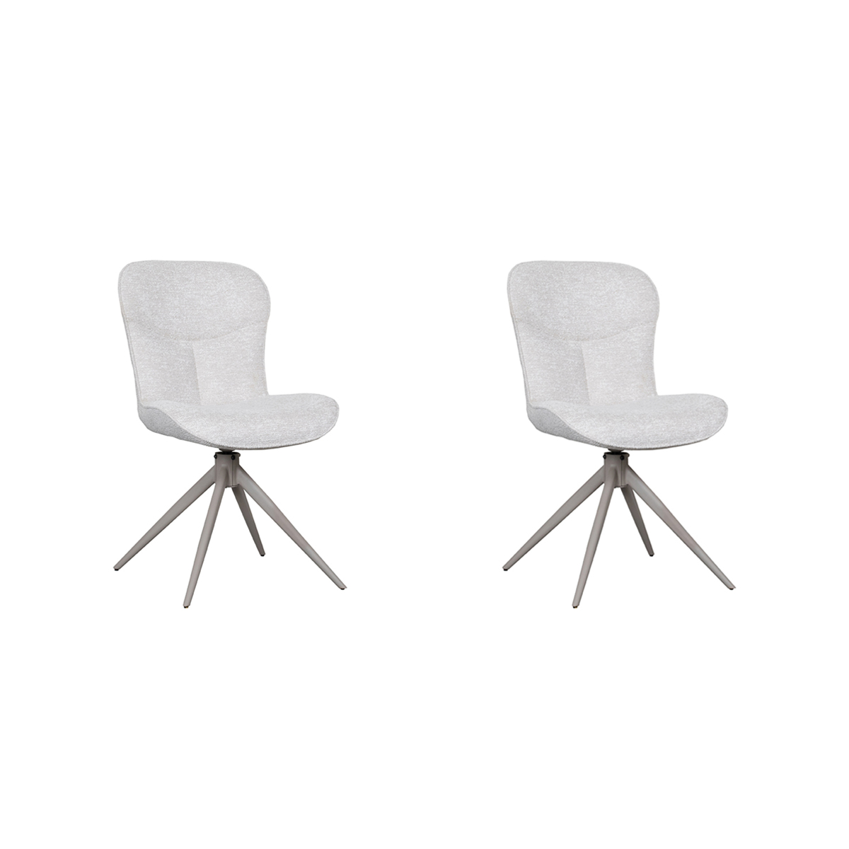 LABEL51 Eetkamerstoel Thorben - Naturel - Stof - set van 2