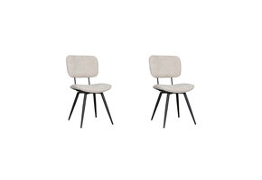 LABEL51 - Eetkamerstoel Liva - Beige - 60x49x87cm - Set van 2