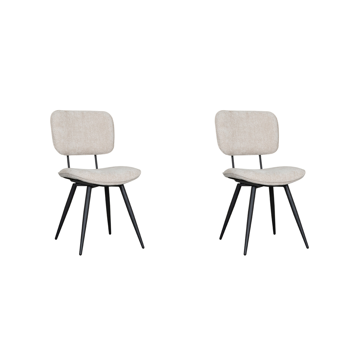 LABEL51 - Eetkamerstoel Liva - Beige - 60x49x87cm - Set van 2