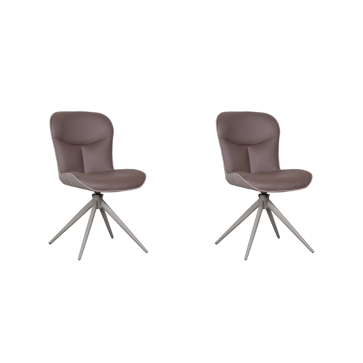 LABEL51 Eetkamerstoel Thorben - Bruin - Microfiber - set van 2